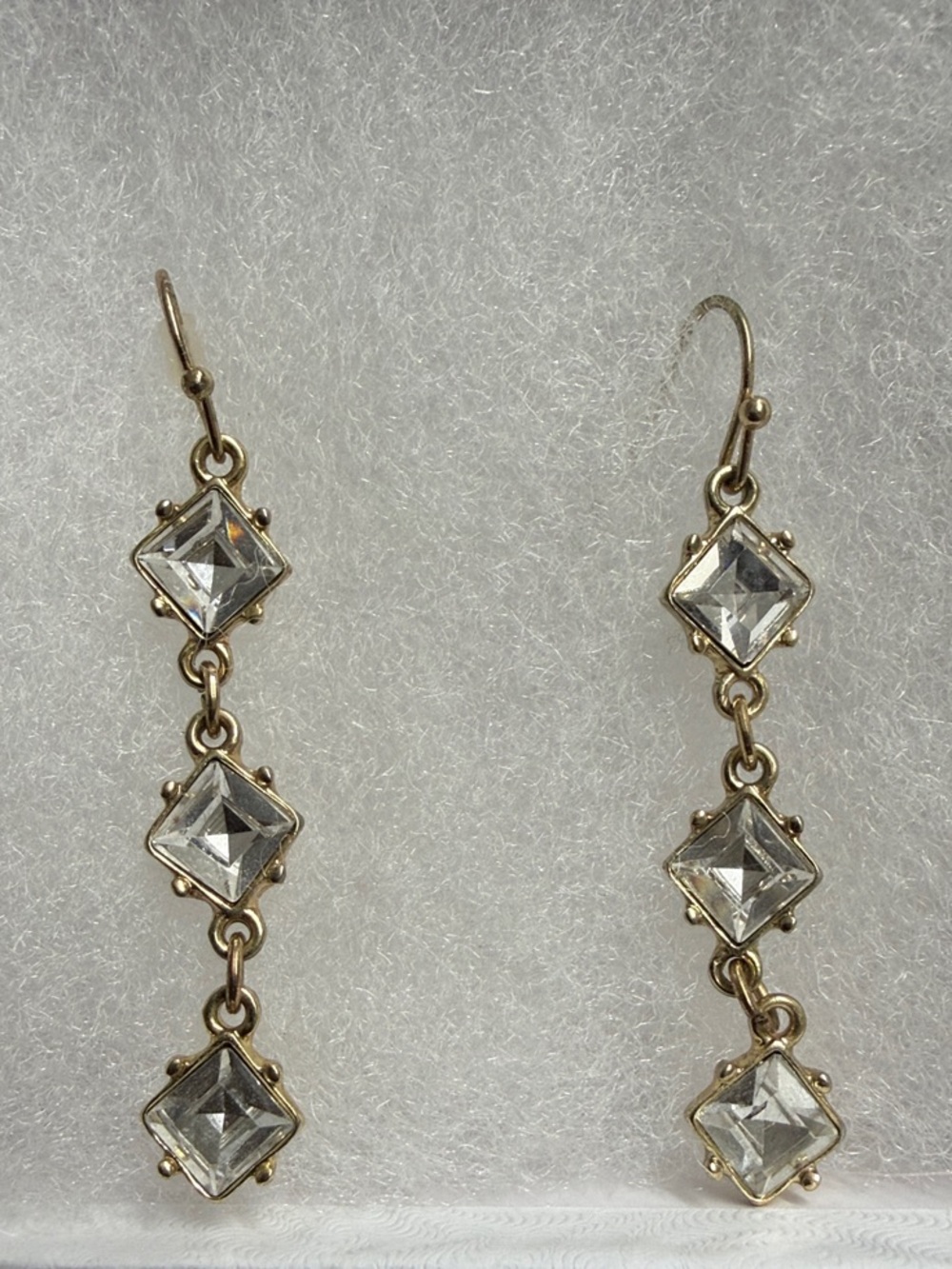 Gold-Tone Clear Crystal Drop Earrings - Women Jewelry